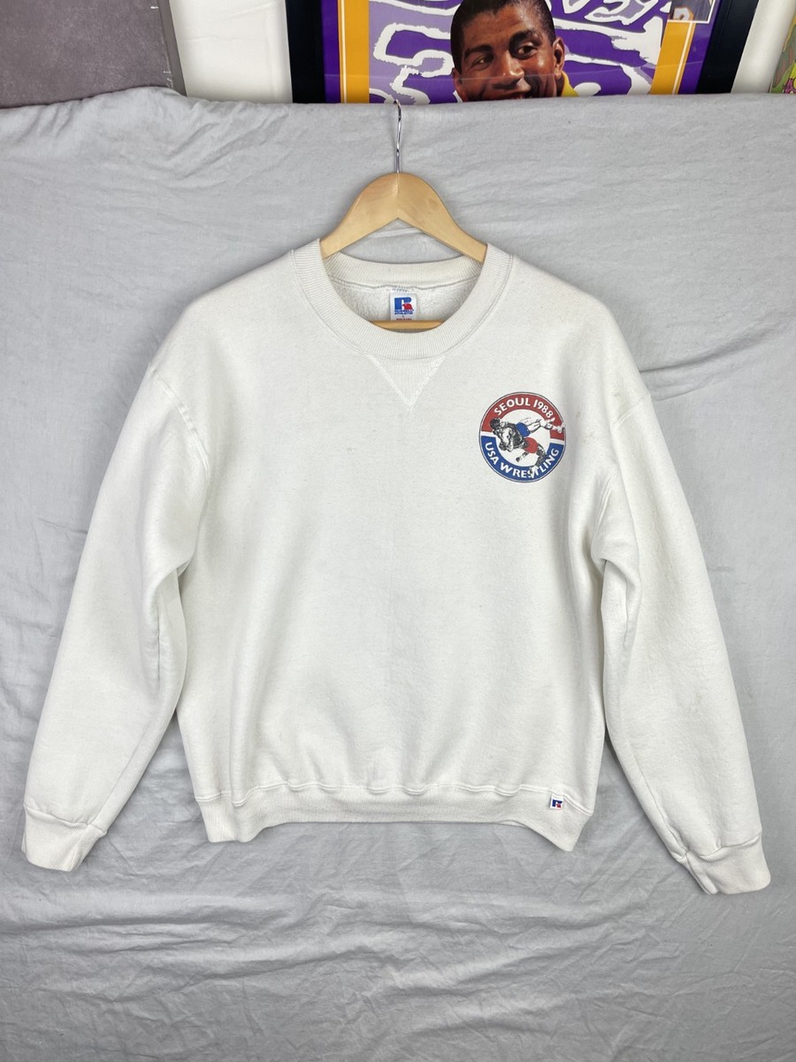 Vintage USA Wrestling Sweater Mens Large Russell Athletic 1988