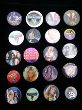 Vintage Collection Of 20 VAN HALEN Concert Tour Pinback Buttons 80's Rock Band