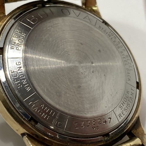 VINTAGE BULOVA UOMO 10K LAMINATO ORO LUNETTA PLACCATO QUADRANTE TESTURIZZATO CARICA AUTOMATICA E FUNZIONANTE! - Foto 7 di 12