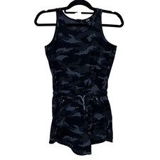 Athleta Girl L On The Go Camo Romper Gray Sleeveless Powervita Comfort