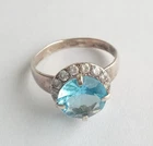 Vintage Beautiful Ring Blue stone Sterling Silver 925 test Women Jewelry size 8