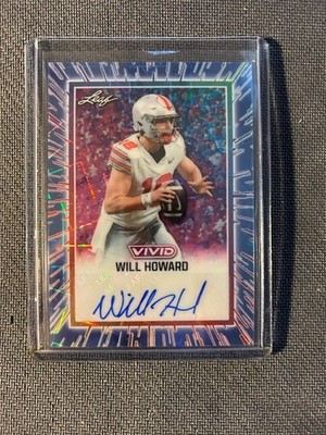 2025 Leaf Vivid Cracked Ice WILL HOWARD #3/6 RC Auto Ohio State Buckeyes