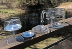 PYREX Flameware 6 Cup 7756-B PERCOLATOR glass & metal, COMPLETE SET, VTG
