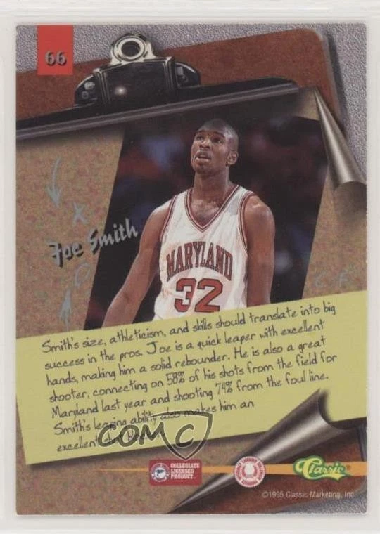 1995 Classic Visions Joe Smith #66 Rookie RC - Image 2 of 2