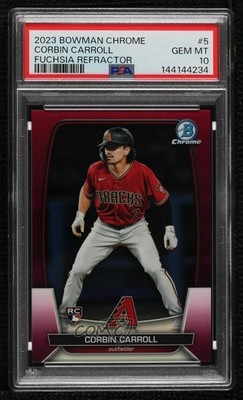 2023 Bowman Chrome Fuchsia Refractor Corbin Carroll PSA 10 GEM MT Rookie RC 12ky