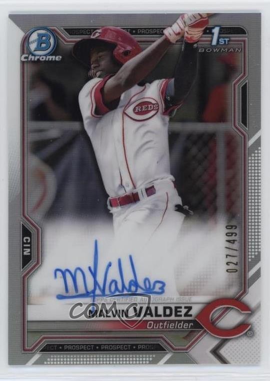 2021 Bowman Chrome Prospect Refractor 27/499 Malvin Valdez #CPA-MV Auto 0s55