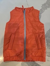 Cat Jack Orange Puffer Vest 4T Unisex Kids Full Zip Sleeveless Casual