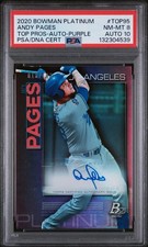 PSA 8/10 2020 Bowman Platinum Andy Pages Top Prospect Auto #TOP95 Dodgers /199