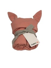 Crate and Kids Bunny Organic Waffle Hooded Kids Towel Pink New