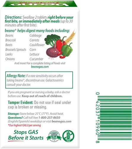 Beano Digestive Enzyme, Preventive Gas Relief for 150 Count (Pack of 1) - Image 2 of 4