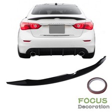 For Infiniti Q50 2014-2021 Sport Style Rear Trunk Spoiler Lip Wing Glossy Black