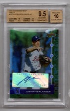 2005 Bowman's Best Justin Verlander #102 Green /399 Auto BGS9.5