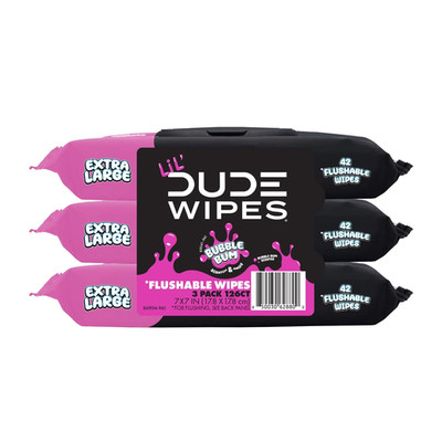 Wipes, Extra Large Bubble Bum Flushable Wet Wipes , 126 Count, 3 Pack