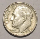 1963 D ROOSEVELT DIME, 90% Silver in circulated condition