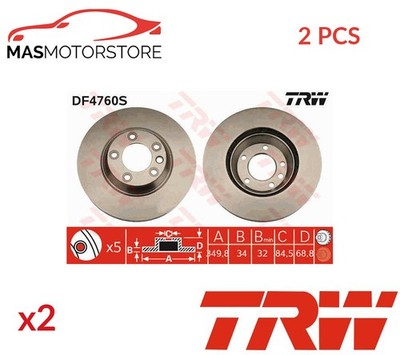 BREMSSCHEIBEN SATZ PAAR VORNE TRW DF4760S 2PCS A NEU OE QUALITÄT