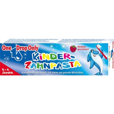 One Drop Only Kinder-Zahnpasta mit Himbeer-Geschmack, mit Fluorid, 50 ml