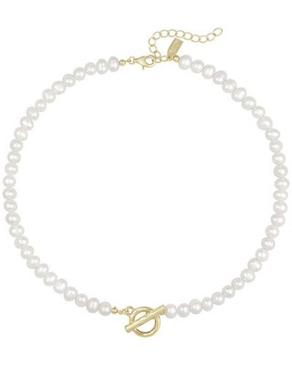 Electric Picks 14K Plated 6Mm Pearl Vacation Mode Necklace Women's