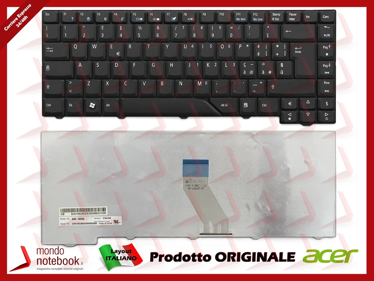 TASTIERA ITALIANA PER NOTEBOOK ACER 5920 5720 6935 4930 4520 4710 BIANCA