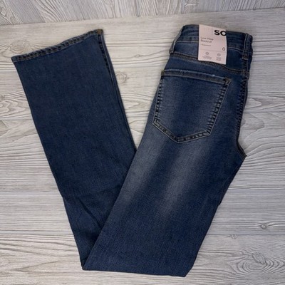 SO Junior's Low-Rise Superstretch Bootcut Jeans Size 0/24W Medium Wash NEW NWT