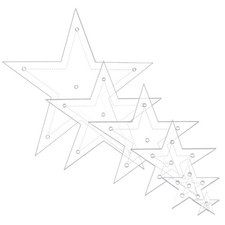 Set Of 6 Acrylic Star Quilting Template, 6 Different Sizes Star Acrylic Sewing
