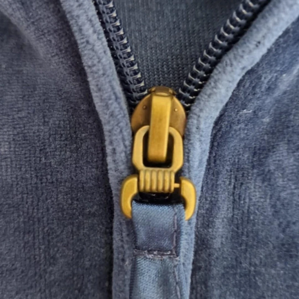 Винтажный NYL New York прачечная бархата женщин трек костюм Sz 1 X Y2K ретро берет темно-синий - Изображение 4 из 4