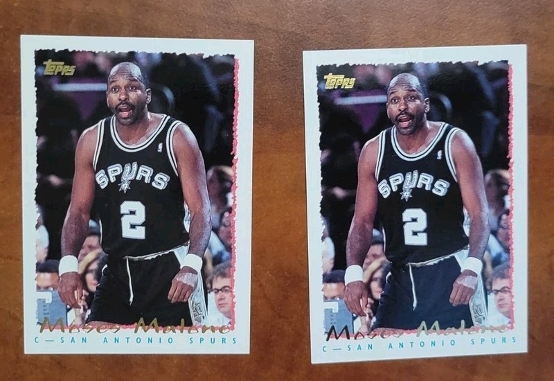 1994-95 Topps 244 Moses Malone 2 Card Lot HOF NM+