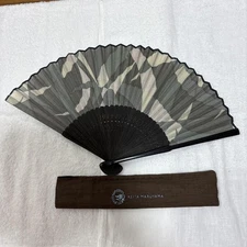 Keita Maruyama Fan with Storage Case Gray Black Brown Used