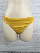Aerie Women's Full Coverage Solid Mustard Ribbed Bikini Bottom Small S