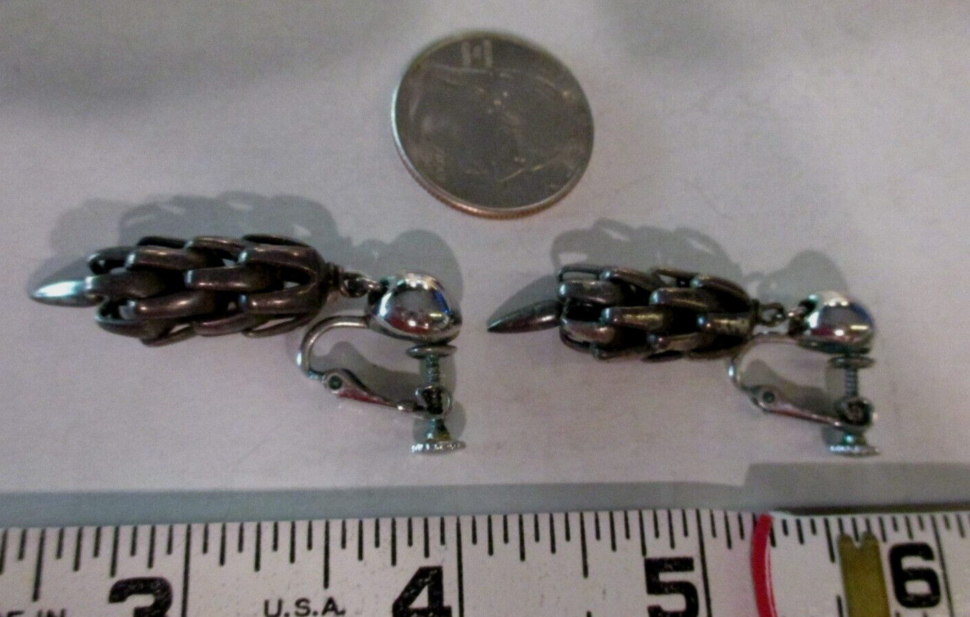Napier Signed Silvertone Dangle Clip Earrings-Lot… - image 3