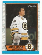 ANDY MOOG 1989-90 O-PEE-CHEE CARD NM-MT+ CONDITION BOSTON BRUINS