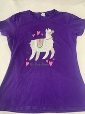 Llama Purple Women's T-Shirt Size Small B17