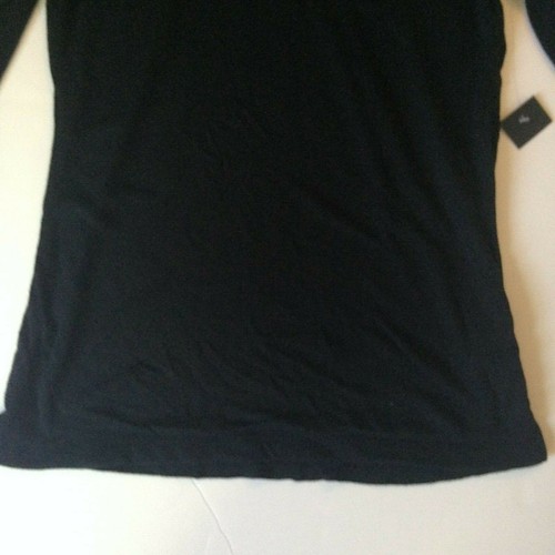NEW! GNW Top Women's Navy Large or Black Medium V-Neck Ribbed Long Sleeves Lined - Picture 8 of 23