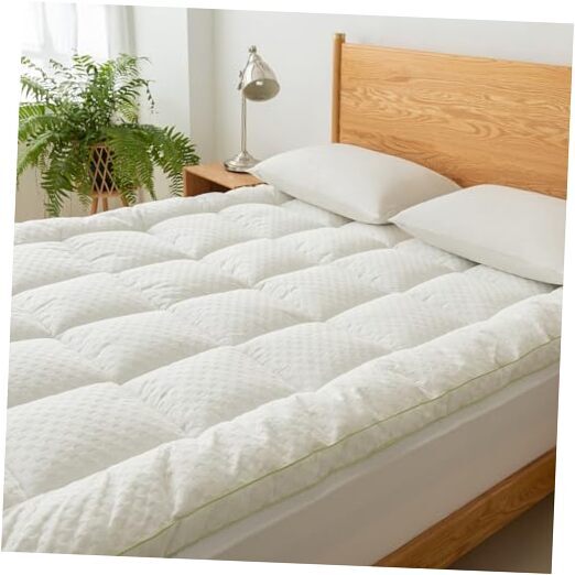 Cooling Mattress Topper or Back Pain, Extra Thick Mattress Topper Cover, Queen