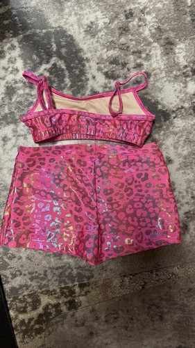 CAPEZIO SPORT BRA Shorts Outfit DANCE SIZE M/L LITTLE GIRLS LN - Picture 3 of 3