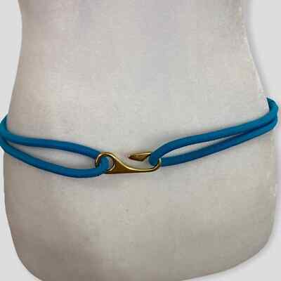 Vintage Unique Braided Turquoise Gold Sand Dollar Stretchy Belt WHIPPY Boho Braided Belt for Women Hand-Woven Wax Rope  main image 4