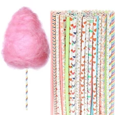 50 PCS Cotton Candy Cones 13.77 Inch Cotton Candy Sticks Random Colorful Cott...