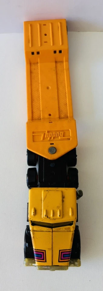 BUDDY L Vintage Car Carrier Truck Pressed Steel Collectable Toy Orange Black - image 3 of 4