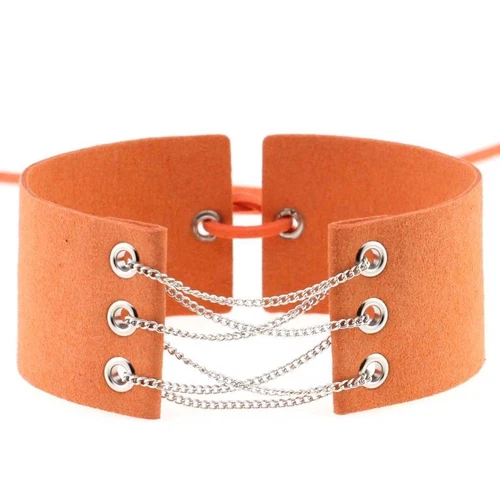 Gothic Samt breit mit Kette Choker Halskette Punk verstellbar Halsband Zubehör - Bild 27 von 55