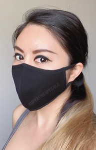 10 Pack Black 100 Cotton Three Layer Face Mask Reusable