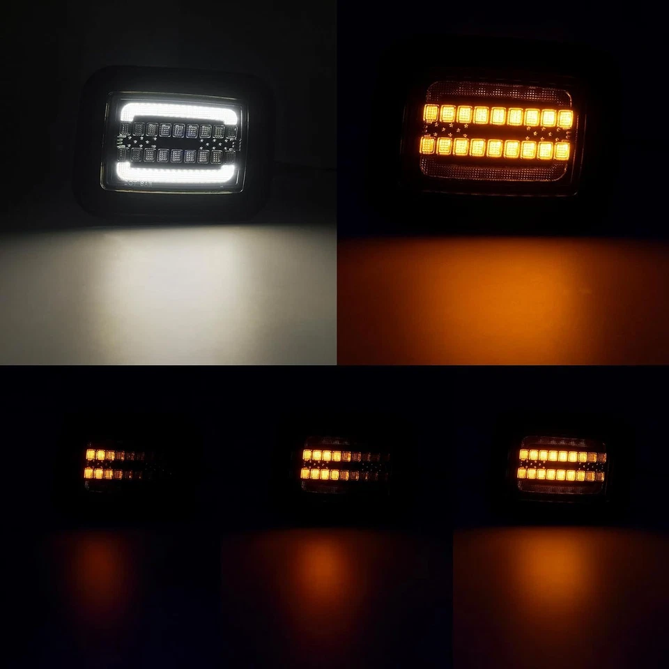 For 2003-09 Hummer H2 SUV SUT SMOKE Front Corner DRL Turn Signal Lights Set of 2 - Image 2 of 4