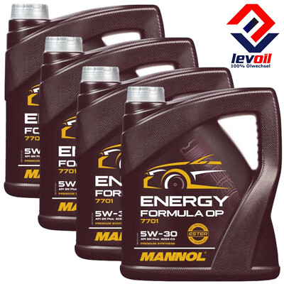 4x5 L Mannol 7701 Enrgy Formula OP 5W-30 Motoröl 5W30 OPEL dexos2 MB 229.52 VW