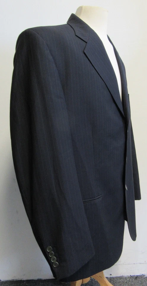 Traje TOMBOLINI by ROBERTO TOMBOLINI lana azul marino rayas 3 botones 56/46R Foto 3 de 4