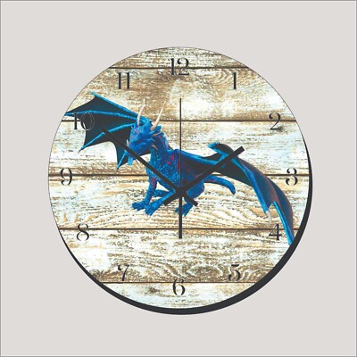 Evil Blue Dragon Art Wall Hanging Wall Clock Time Piece