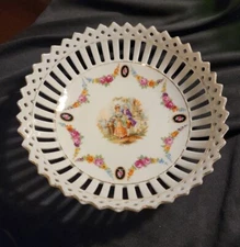 Porcelain Bowl/candy Bowl Victorian Couple Made In Germany