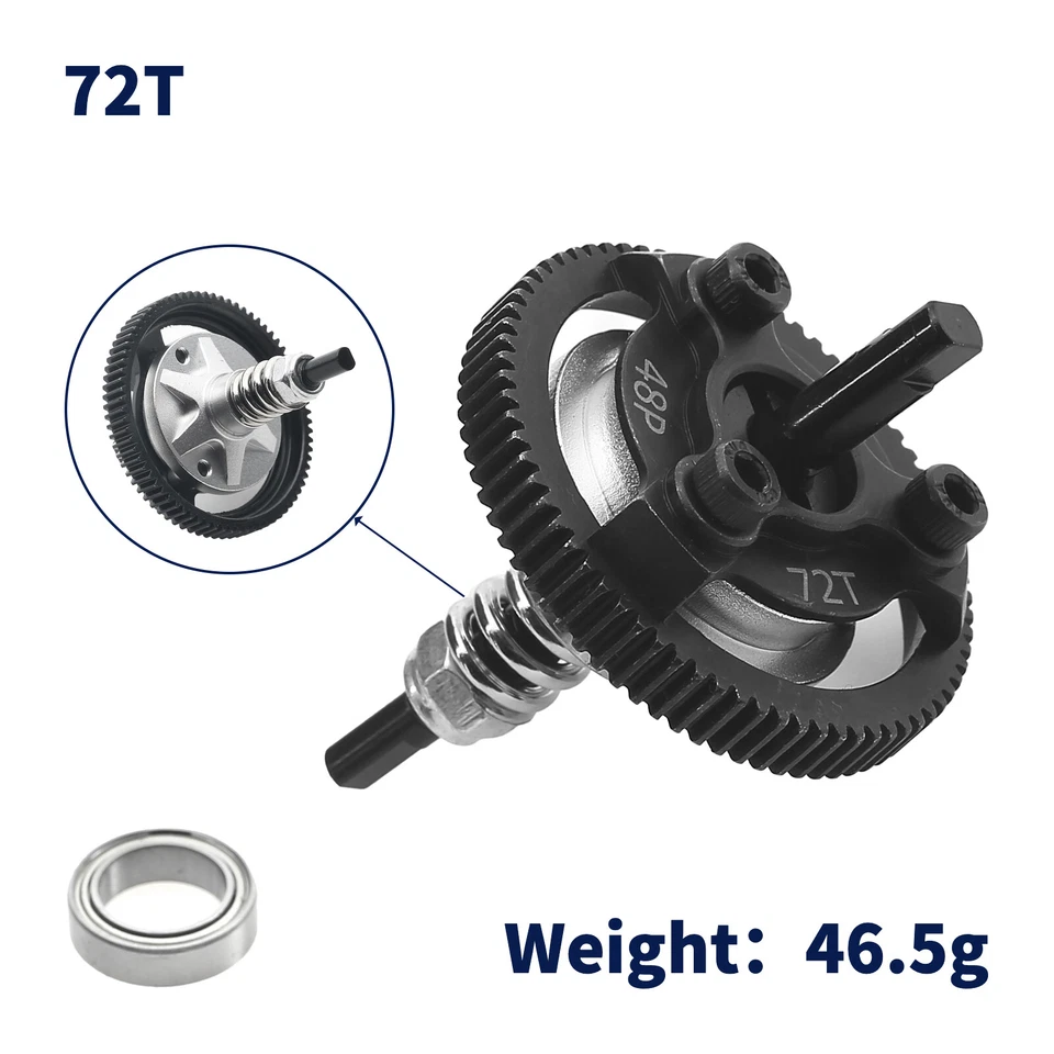 48P Mittendifferenzial-Zahnradsatz für TRAXXAS 1/10 Ford Fiesta Telluride 4x4 - Bild 2 von 4