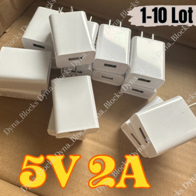 1-10X Lot 5V 2A USB Port Jack Wall Charger 5 Volt v 2 Amp AC to DC Power Adapter