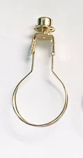 BRASS FINISH CLIP ON ADAPTER & FINIAL FOR LAMP SHADE-FITS ROUND BULB SIZE