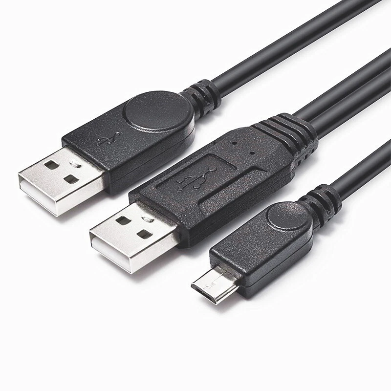 USB 2.0 A male to A Male + Micro 5pin Male Data Power Y Cable HDD Hard Drive - Image 4 of 4