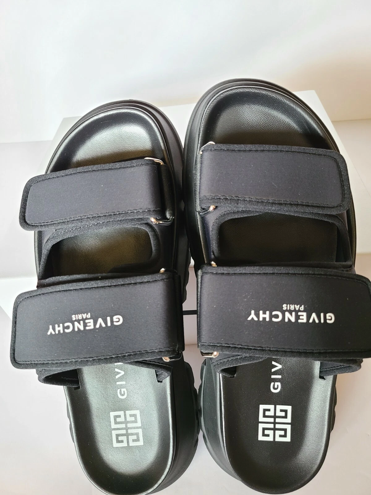 Givenchy — New GIVENCHY LOGO Neoprene Leather Strap Sandals Men's Eur 44/ US 11