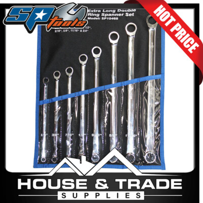 SP Tools Wrench/Spanner Set 8 Piece SAE Extra Long Double Ring Geardrive SP10468